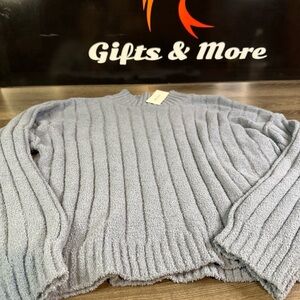 Pink Rose Light Blue Ribbed Sweater woman’s size large NWT!